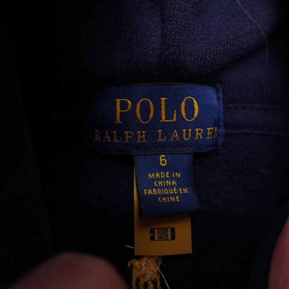 Polo Ralph Lauren Hoodie Youth 6 Blue Multicolor Pony Fleece Full Zip Sweatshirt